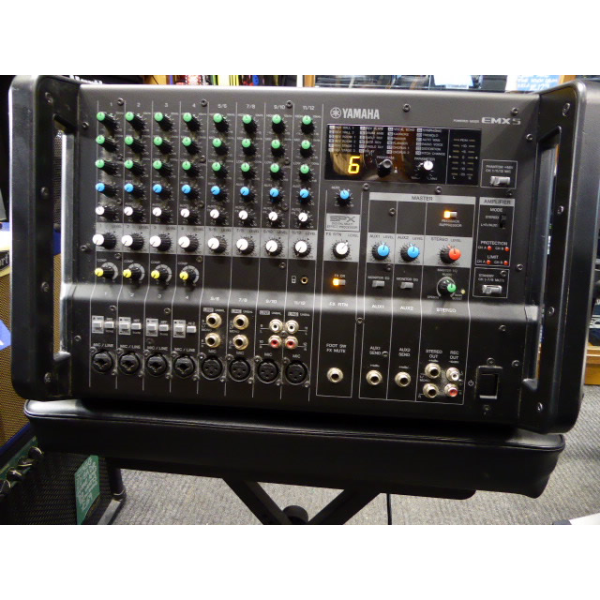 <p>Professional-grade powered mixer.</p><p>2 x 500w RMS at 4 Ohms, 2 X 370w at 8 Ohms.</p><p>8 microphone inputs, the first four being 'combi' sockets (XLR or jack input)</p><p>First four channels have Yamaha's proprietary 'one knob' compression feature, High-pass filter and Mic/Line switching.</p><p>The fourth channel also offers a Hi Z input, ideal for connecting guitars directly.</p><p>Channels 5 to 8 can also be used for stereo sources (L+R jack inputs on two channels, RCA phono inputs on two channels, Stereo minijack option on the last channel).</p><p>Built-in SPX effects with adjustable parameter.</p><br /><p></p><p></p><p></p>
