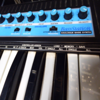 <p><span style="font-size:x-large;">CHRISTMAS DISCOUNT: 25%! WAS &pound;199.</span></p><p>One of the classic mono-synths of the 90s analogue revival.</p><p>2 DCO with simple and intuitive controls via 17 knobs, 10 switches and 2 pitch/mod wheels.</p><p>Originally designed as a TB-303 clone.</p><p>&nbsp;2 octave keyboard, portable design.</p><p>Great for basses, synth leads and synth FX.</p><p>Transmits MIDI continuous controller data from its pitch/mod wheels, frequency cutoff, resonance, filter modulation depth, env 1 attack, decay and env 2 attack and decay.</p><p></p>