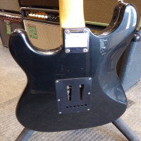 <p>Standard Series Squier Stratocaster with 2 x humbucking pickups, tremolo system, '70s style headstock, and more.</p><p>Condition: The 'Squier' logo has been scraped off the headstock!&nbsp; There are a few small scuffs , but otherwise it's very good.</p>