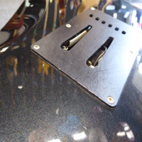 <p>Standard Series Squier Stratocaster with 2 x humbucking pickups, tremolo system, '70s style headstock, and more.</p><p>Condition: The 'Squier' logo has been scraped off the headstock!&nbsp; There are a few small scuffs , but otherwise it's very good.</p>